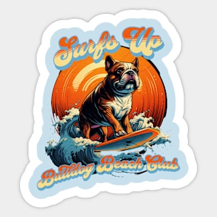 Bulldog Beach Club Surfs up Sticker